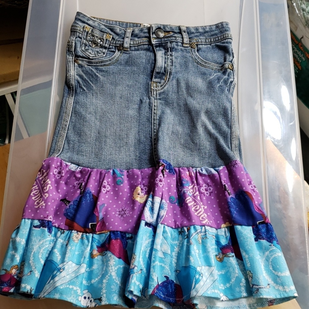 Skirt made by me frozen ruffles sparkle